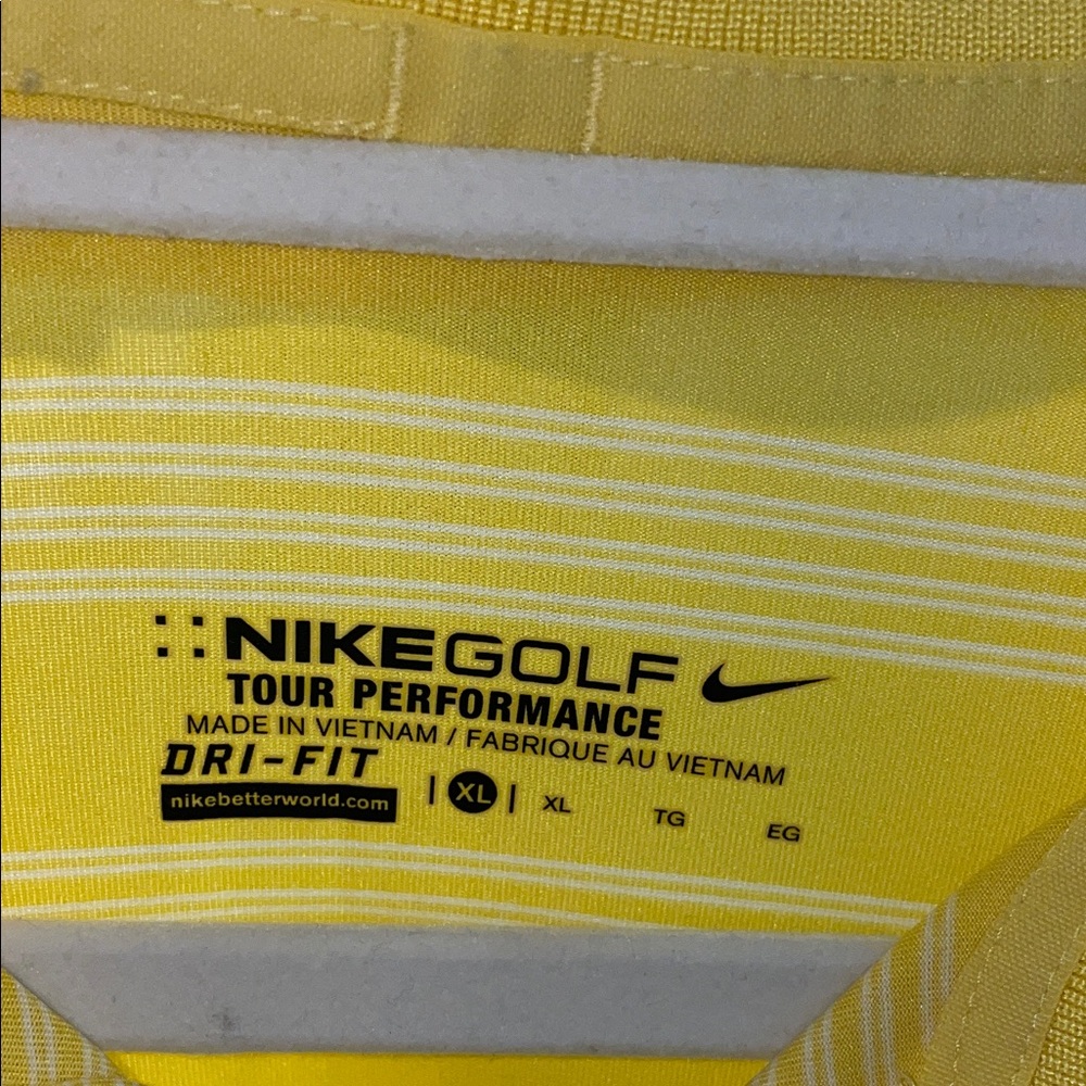 Nike Men's Yellow and White Polo Shirt XL - Picture 8 of 8